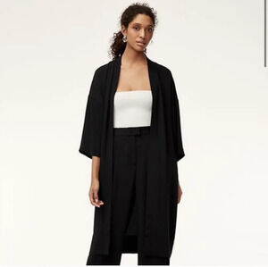 Aritzia‎ Babaton Women's Jovano Robe Jacket Duster Black Size XXS